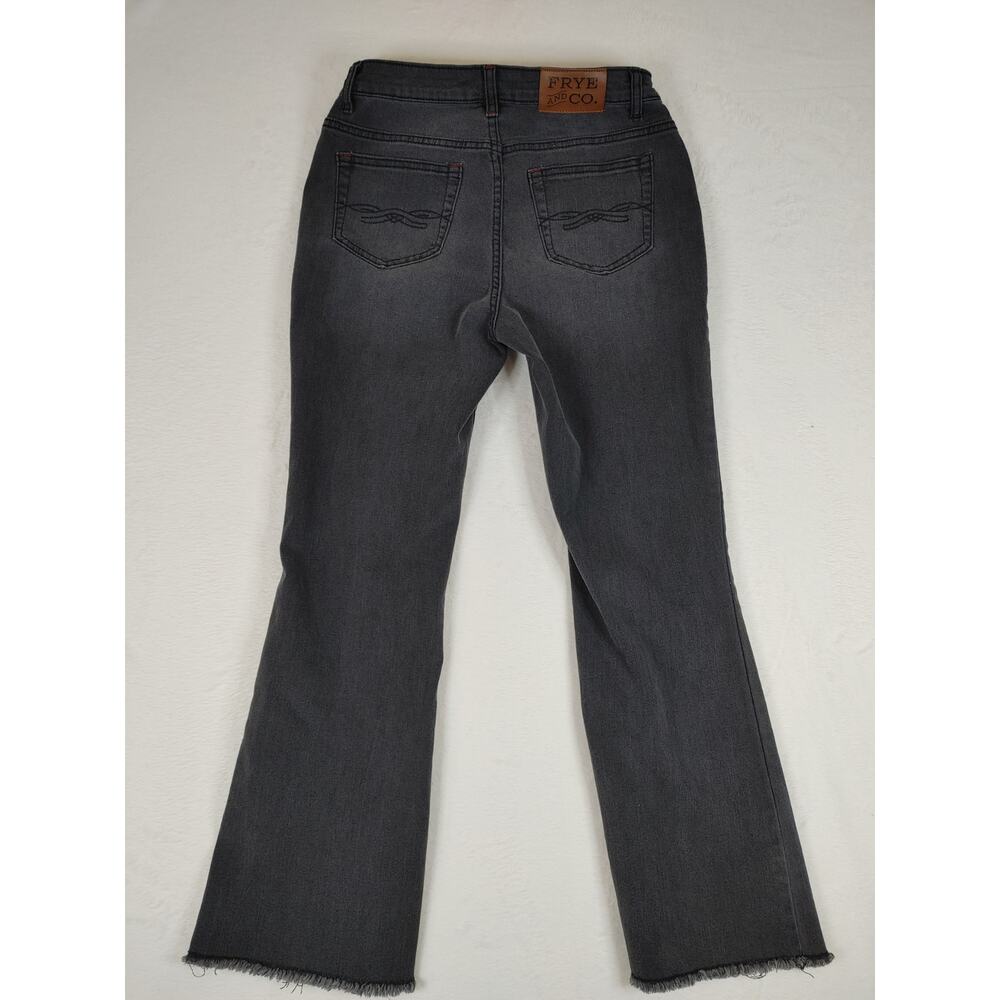 Frye and co Flare 5 button womens Mid rise Charcoal wash jeans 4 0615 - Picture 2 of 10
